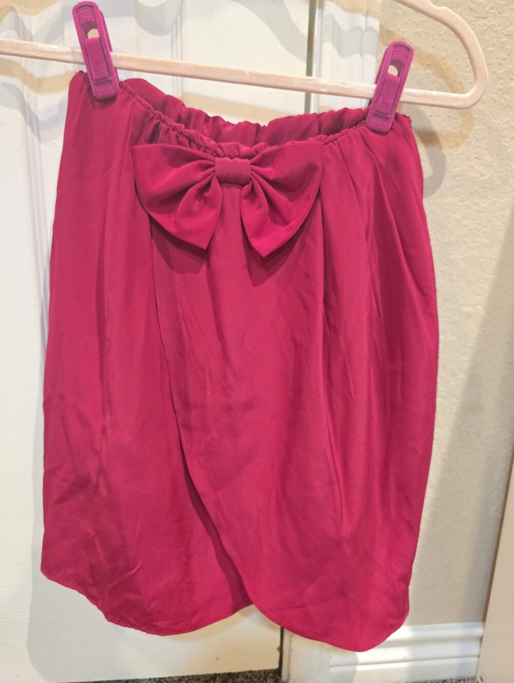 Amanda Uprichard Women's Red Silk Skirt With Bow Size P